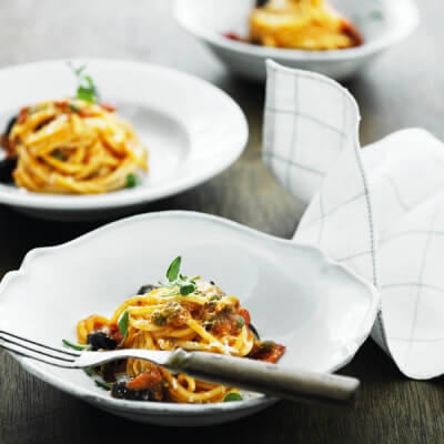 Spaghetti a la Vesuvio med chili_600x600px